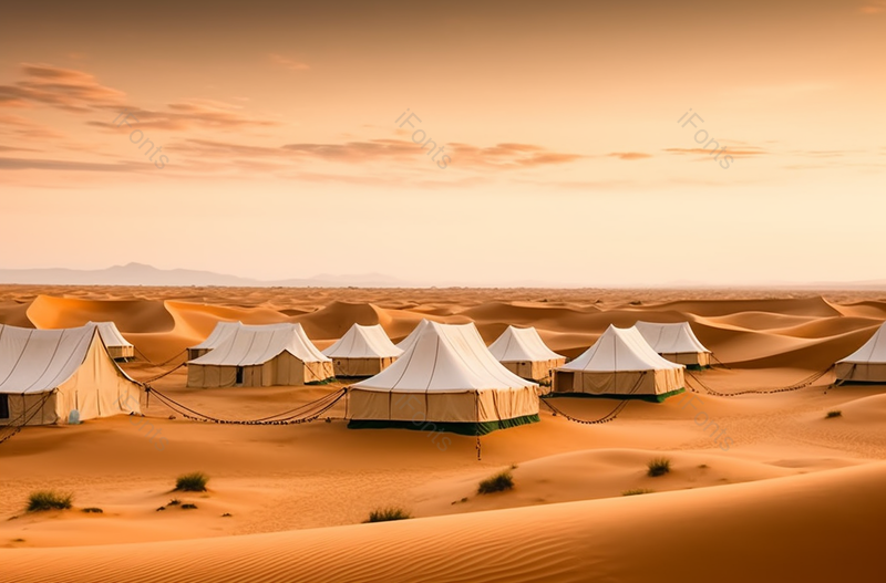 日落下的沙漠帐篷酒店背景,高清,摄影图,摄影图片,图片大全,摄影图免费下载